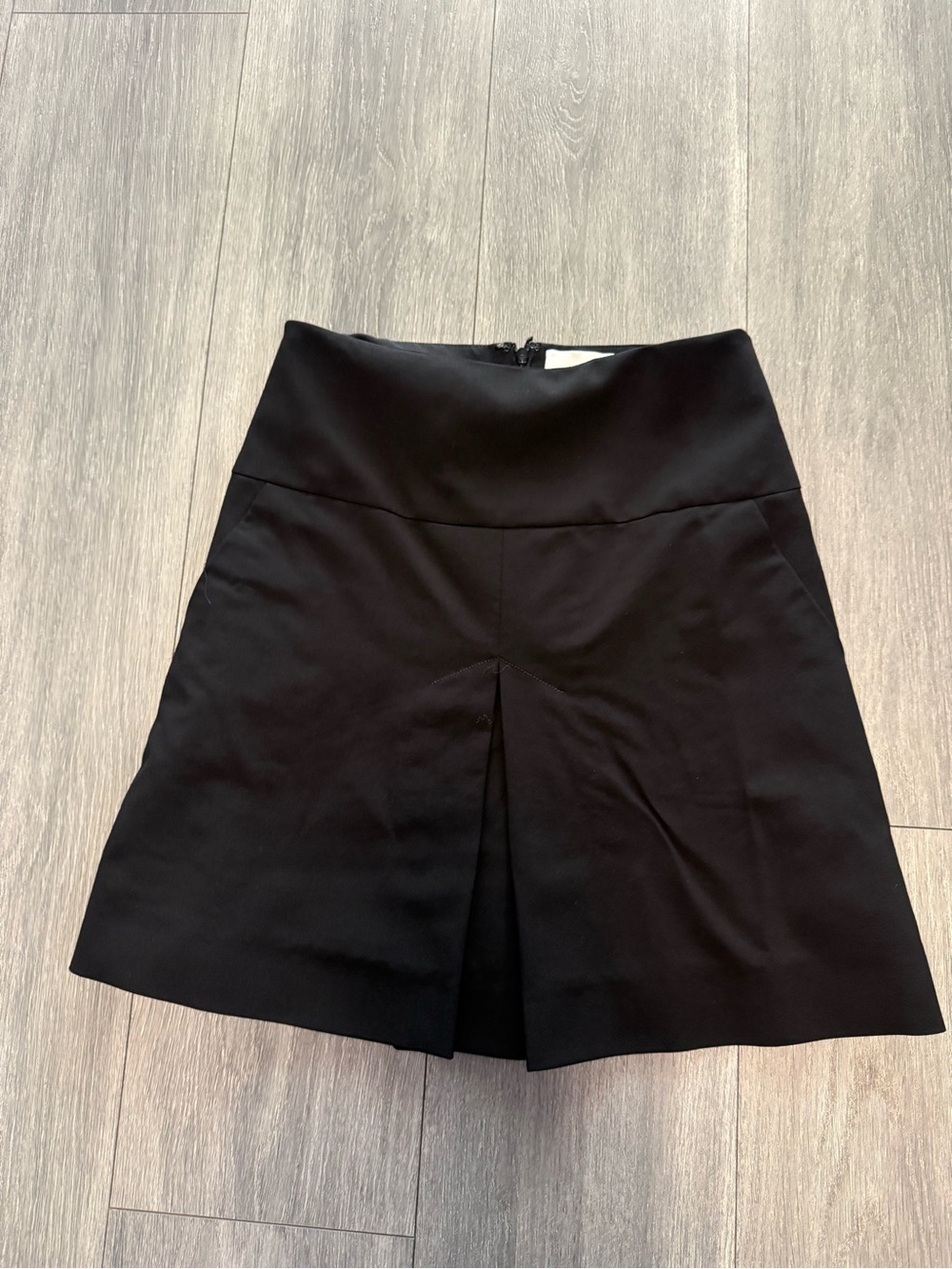 COACH Black Wool Skirt Size 00 inverted pleat with pockets MADE IN PORTUGAL